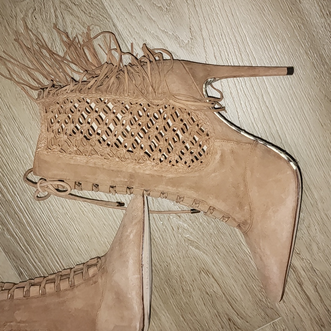 Alexandre Birman Ta Nwt Python Bottom Real Suede Fringe Booties Badazz Size Eu39